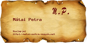 Mátai Petra névjegykártya